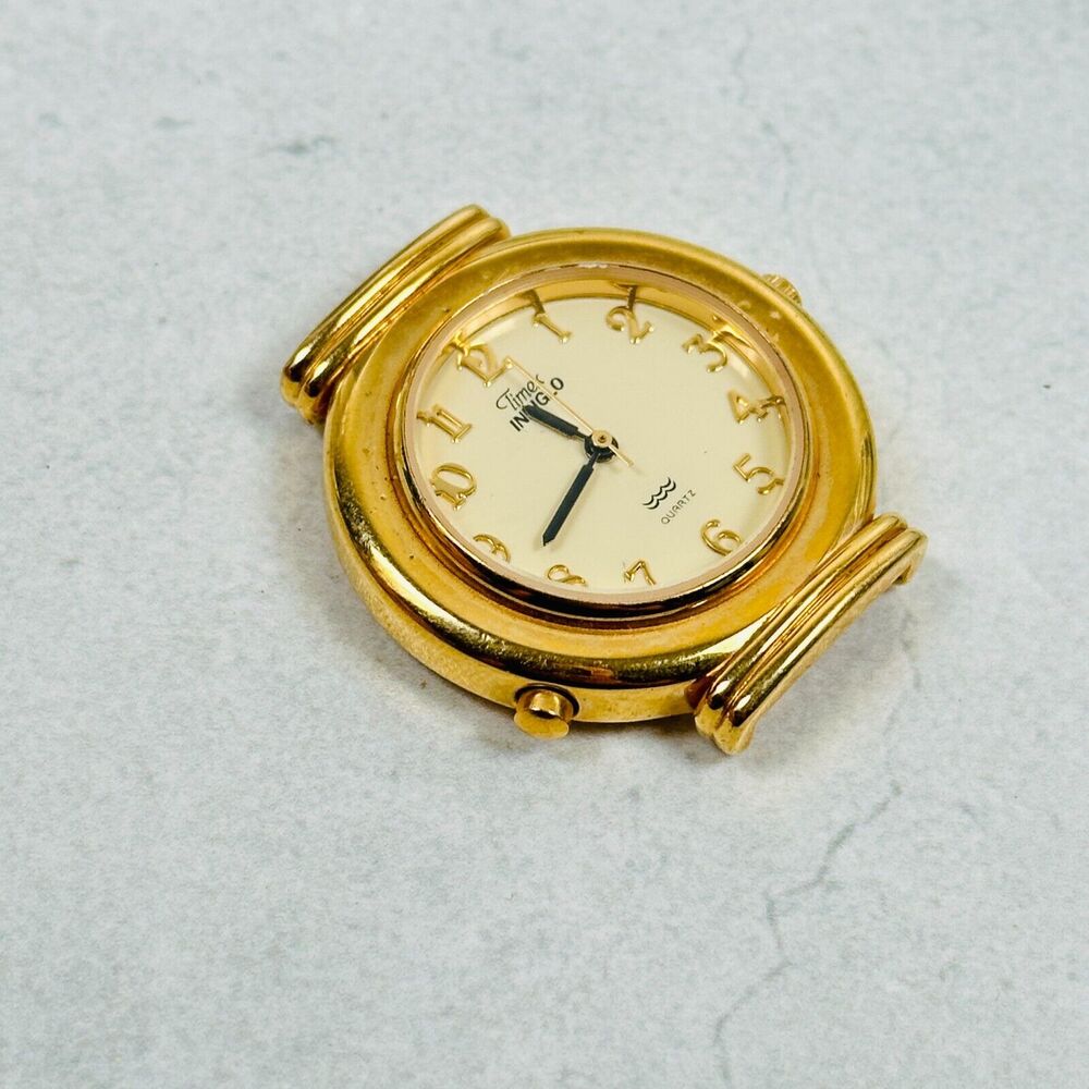 VTG Timex Watch Womens 34mm Gold Tone Indiglo Water Resistant Quartz New Battery - Picture 2 of 9